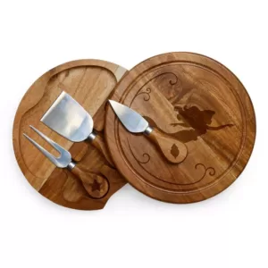 TOSCANA 7.5 in. Little Mermaid Acacia Brie Cheese Board and Tools Set