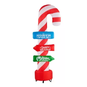 Airblown 8 ft. Inflatable Candy Cane with Stacking Signs