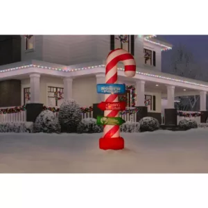 Airblown 8 ft. Inflatable Candy Cane with Stacking Signs