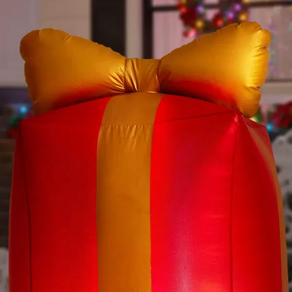 Airblown 4.43 ft. Inflatable Fuzzy Gift Box Scene