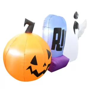 ALEKO 5.5 ft. Pre-Lit RIP Trio Halloween Inflatable