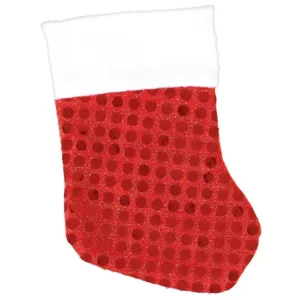 Amscan 5.5 in. x 3.5 in. Sequin Red Christmas Stockings (6-Count, 4-Pack)