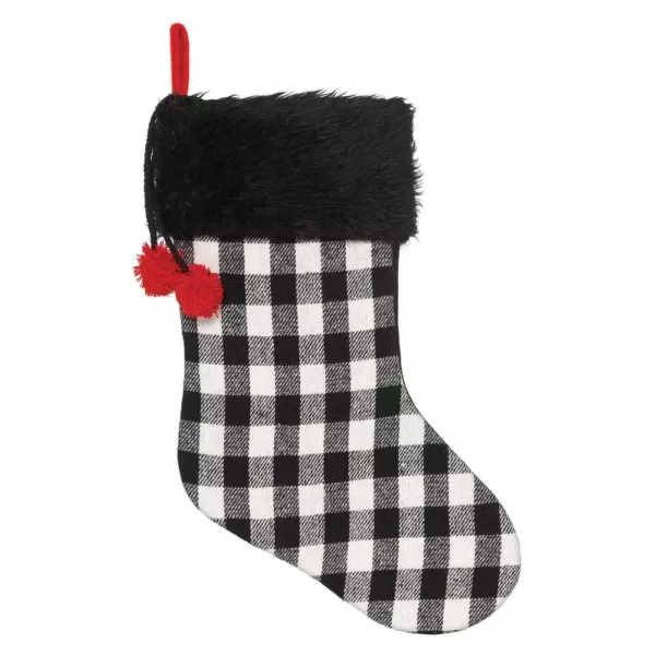 Amscan 18 in. Fabric Christmas Buffalo Plaid Deluxe Stockings (2-Pack)