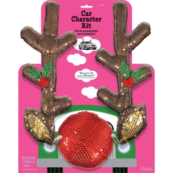 Amscan 16 in. Christmas Glitzy Reindeer Car Kit