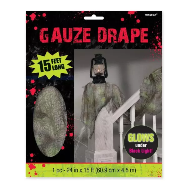 Amscan 15 ft. x 2 ft. Halloween Gauze Drape (2-Pack)