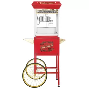 Great Northern Pasadena 8 oz. Antique Red Popcorn Machine with Cart