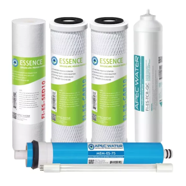 APEC Water Systems Essence Under Sink System ROES-UV75-SS Replacement Water Filter Cartridge Complete Filter Set Stage 1-6