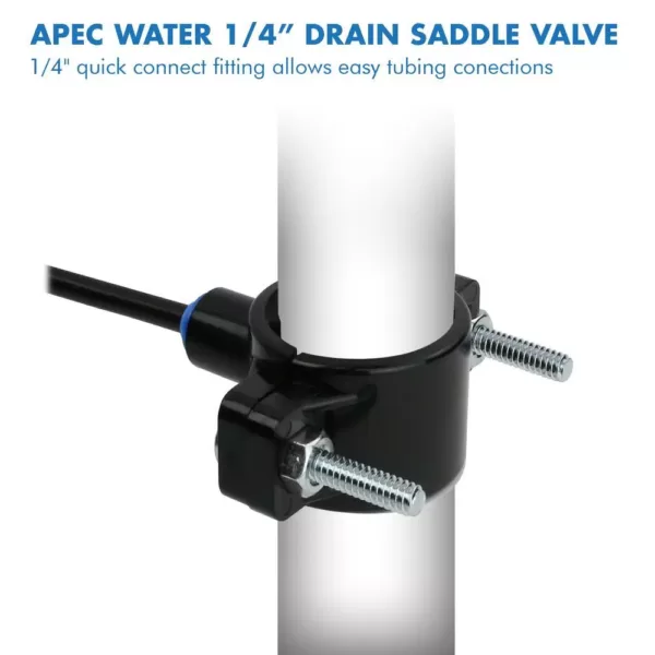 APEC Water Systems Drain Saddle Clamp with Quick-Connect Fitting for 1/4 in. Tubing