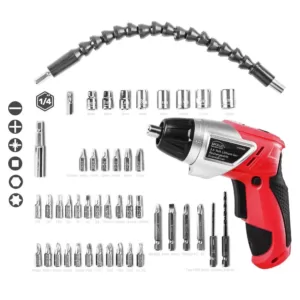 Apollo 1.4 in. 3.6-Volt Lithium-Ion Rechargeable Cordless Electric Screwdriver with 45-Piece Accessory Set