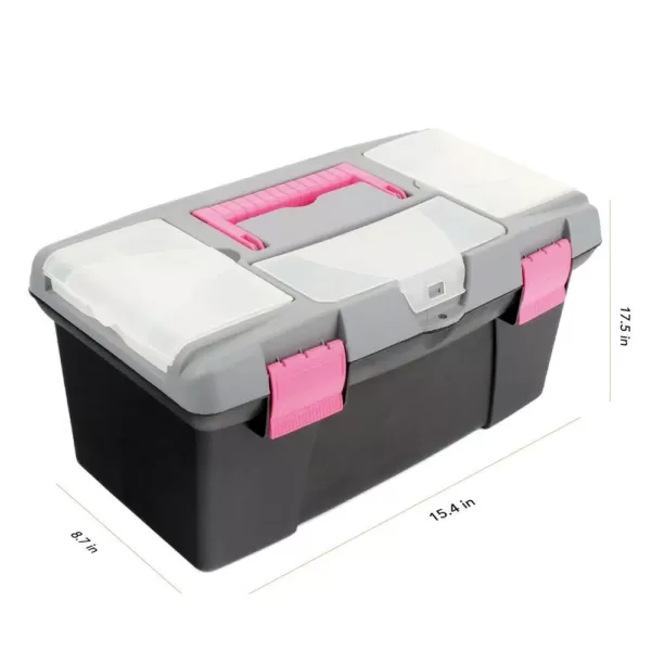 Apollo 170-Piece Home Tool Kit with Tool Box in Pink