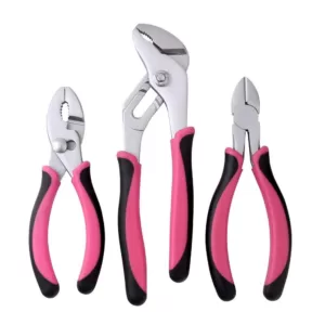 Apollo 8 in., 6.5 in. and 6 in. Pliers Set in Pink (3-Piece)