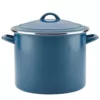 Ayesha Curry Home Collection 12 qt. Steel Nonstick Stock Pot in Twilight Teal with Lid
