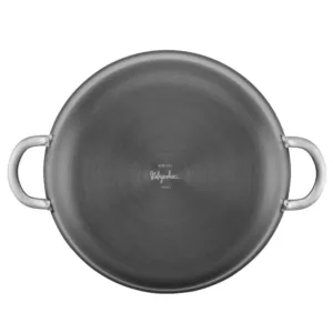 Ayesha Curry Home Collection 10 qt. Hard-Anodized Aluminum Nonstick Stock Pot in Charcoal Gray with Glass Lid