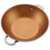 Ayesha Curry Home Collection 14 in. Porcelain Enamel Nonstick Wok in Brown Sugar