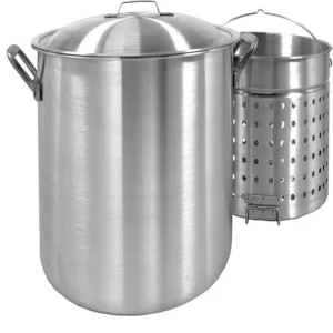 Bayou Classic 120 qt. Aluminum Stock Pot in Silver with Lid