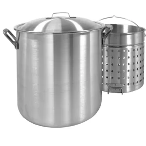 Bayou Classic 80 qt. Aluminum Stock Pot in Silver with Lid