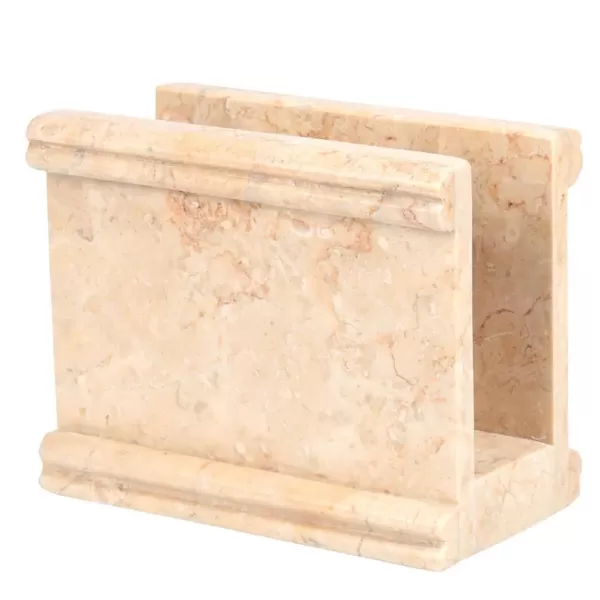 Creative Home Beige Natural Champagne Marble Column Collection Dinning Table Napkin Holder Stand Dispenser