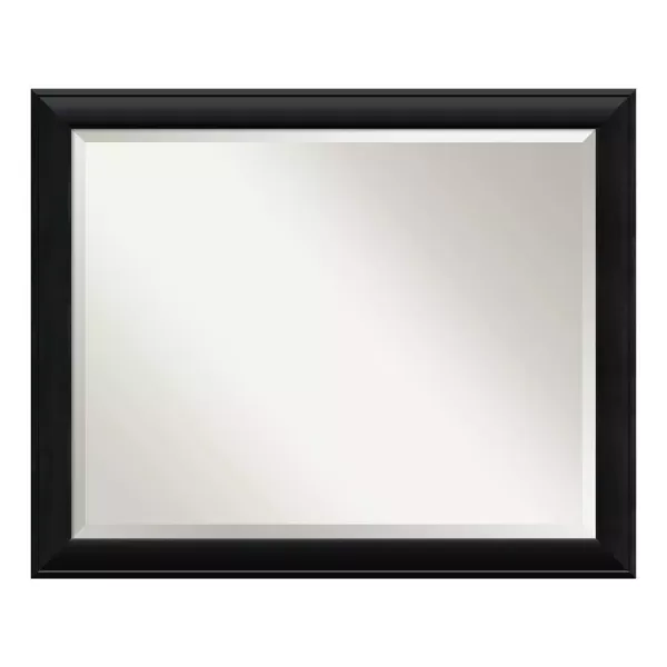 Amanti Art Nero 32 in. W x 26 in. H Framed Rectangular Beveled Edge Bathroom Vanity Mirror in Black