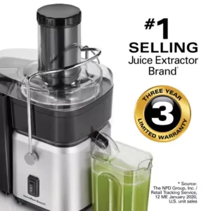 Hamilton Beach 700-Watt 30 oz. Black and Stainless Steel Centrifugal Juice Extractor with Whole Fruit Feed Tube