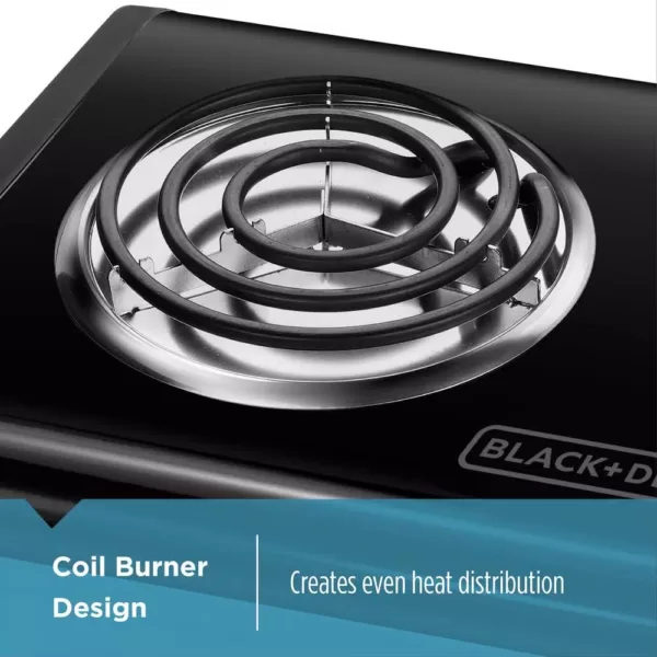 BLACK+DECKER 2-Burner 12 in. Black Hot Plate with Temperature Controls