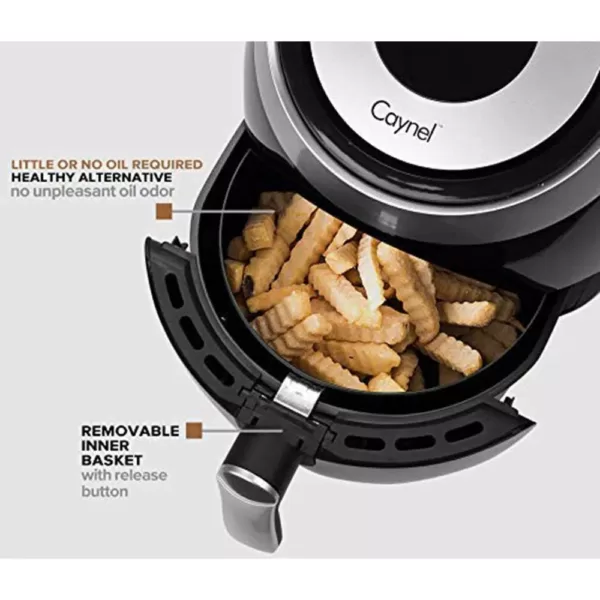 Boyel Living 4.2 qt. 1500-Watt Black 5 l Frying Pot Digital Air Fryer XL Touchscreen Double Basket