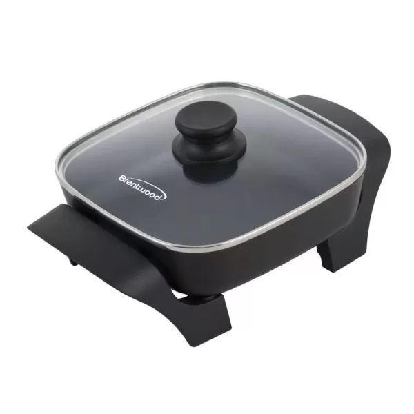 Brentwood Appliances 16 sq. in. Black Nonstick Electric Skillet with Glass Lid