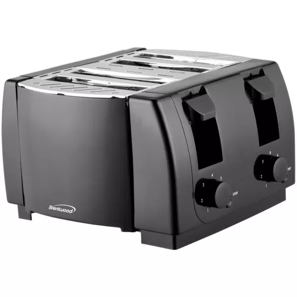 Brentwood Appliances 4-Slice Black Toaster with Cool-Touch Exterior