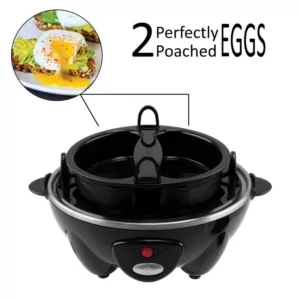 Brentwood 7-Egg Black Electric Egg Cooker with Auto Shutoff