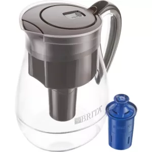 Brita Monterey 10-Cup Water Filter Pitcher in Black with Longlast Water Filter, BPA Free