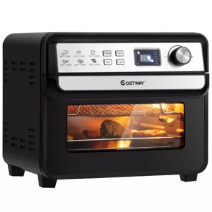 Costway 23 qt. Black 12-in-1 Air Fryer Oven with Rotisserie