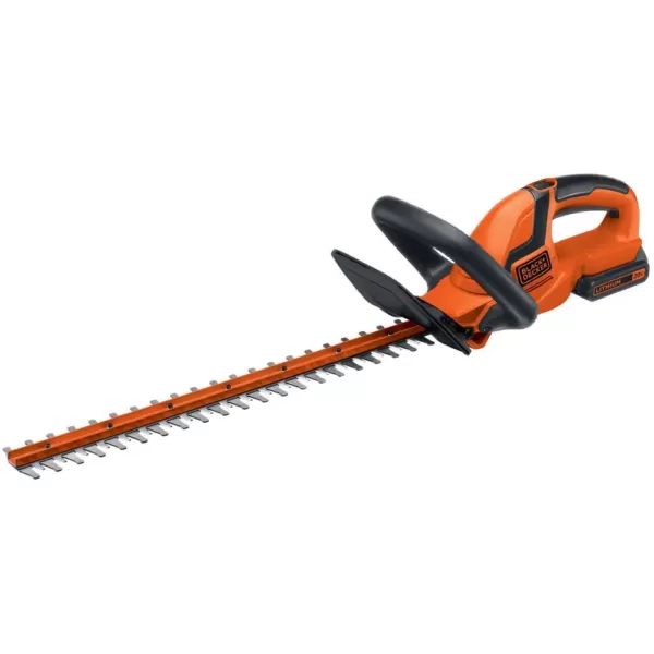 BLACK+DECKER 22 in. 20V Max Cordless Hedge Trimmer with (2) 1.5Ah Batteries and Charger with Bonus Blower Kit Included