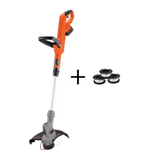 BLACK+DECKER 12 in. 20V MAX Lithium-Ion Cordless 2-in-1 String Grass Trimmer/Lawn Edger with Bonus 3-Pack of Spools Included