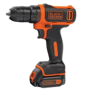 BLACK+DECKER 12-Volt MAX Lithium-Ion Cordless 3/8 in. Drill with Battery 1.5Ah and Charger