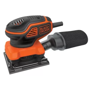 BLACK+DECKER 2 Amp Corded 1/4 Sheet Orbital Sander with Paddle Switch Actuation