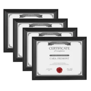 DesignOvation Cornell 8.5 in. x 11 in. Black Picture Frame (Set of 4)
