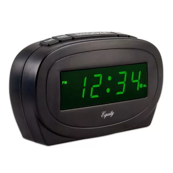 Equity by La Crosse Digital 0.60 in. Green LED Electric Alarm Table Clock