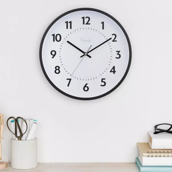 Equity by La Crosse 14 in. Commercial Black Analog Wall Clock