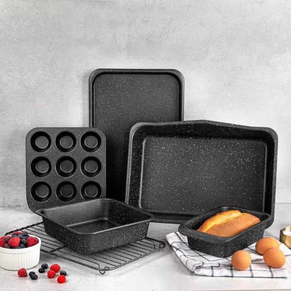 GRANITESTONE Stack Master 6-Piece Mineral and Diamond Infused Non-Stick Space Saving Stackable Bakeware Set
