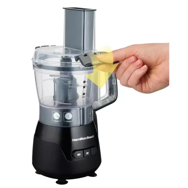 Hamilton Beach 4-Cup 5-Speed Black Stack & Snap Compact Food Processor
