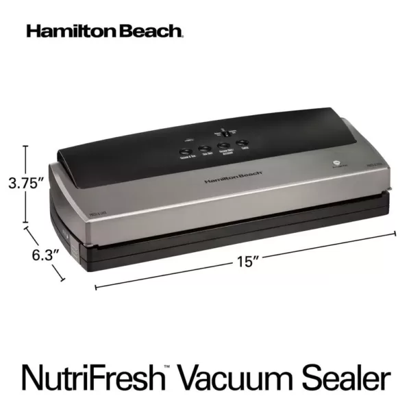 Hamilton Beach Nutrifresh Black Food Vacuum Sealer with Extended Seal