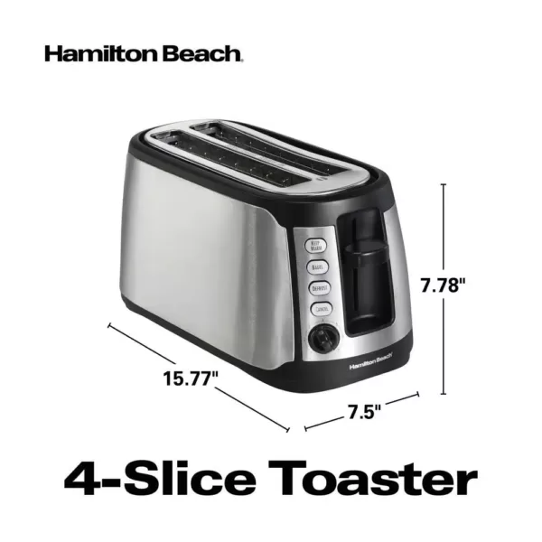 Hamilton Beach 4-Slice Black Long Slot Toaster