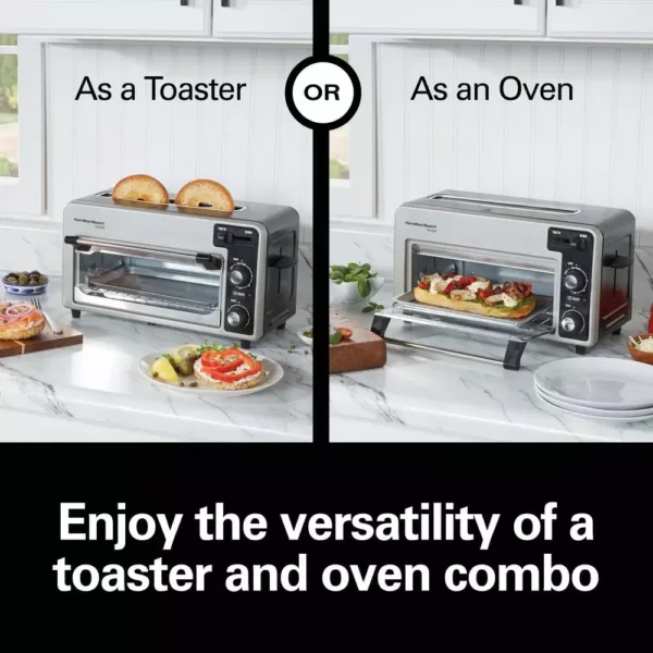 Hamilton Beach Toastation 1300 W 2-Slice Black and Gray Toaster Oven with Top Toasting Slot