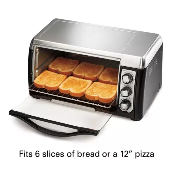 Hamilton Beach 6 Slice Easy Clean Black Toaster Oven