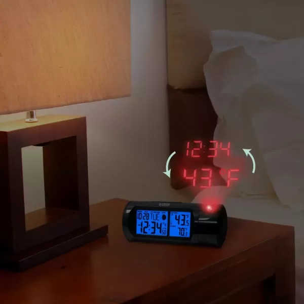 La Crosse Technology WWVB Round LCD Projection Alarm Clock with Out Temperature