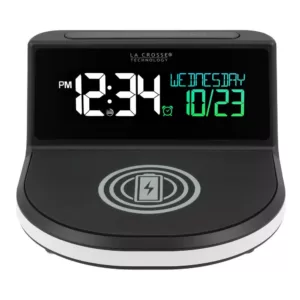 La Crosse Technology Wireless Charging Alarm Clock with Glowing light base