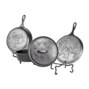 Lodge Wildlife Series 5-Piece Cast Iron Cookware Set in Black