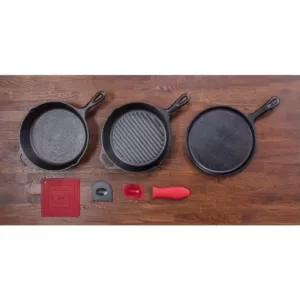 Lodge 7-Piece Cast Iron Cookware Set in Black