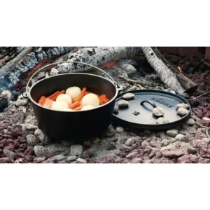 Lodge Camp 6 qt. Round Cast Iron Dutch Oven in Black with Lid
