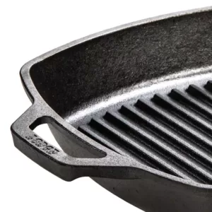 Lodge 10.5 in. Cast Iron Grill Pan in Black
