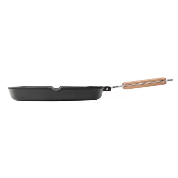 MasterPan 11 in. Cast Aluminum Nonstick Grill Pan in Black with Pour Spout